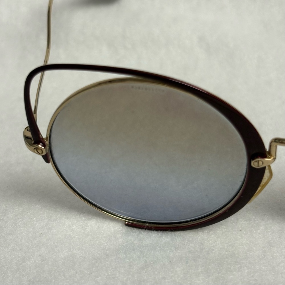MIU MIU Sunglasses SMU51T Maroon Red w/ Gold Round w/ Cat Ears - Picture 13 of 14